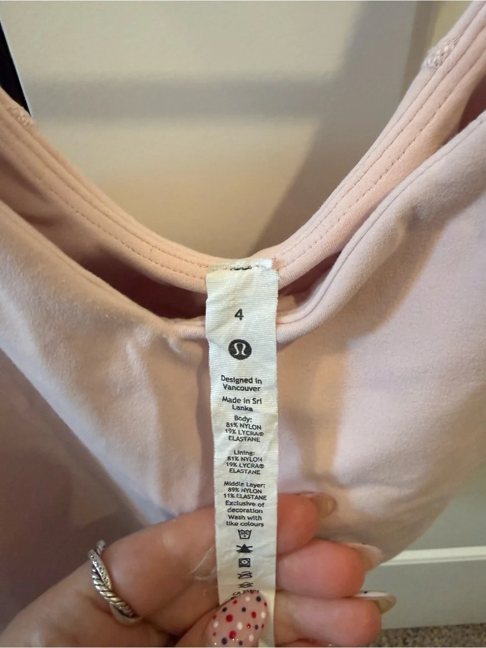 lululemon athletica Pale Pink Workout Tank